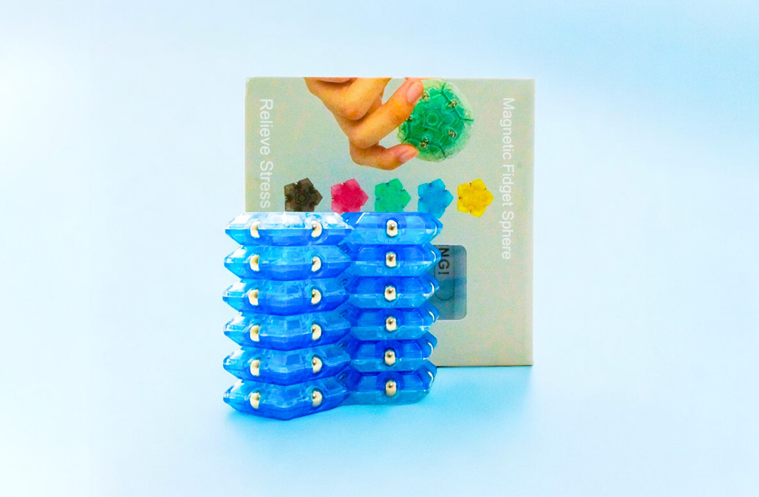 Geode Fidget Toy Magnetic Blue