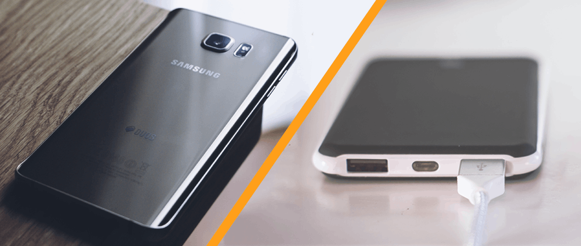 Front and back of a phone