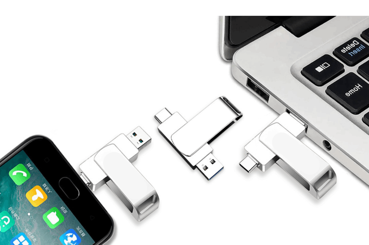 Dual type USB memory sticks